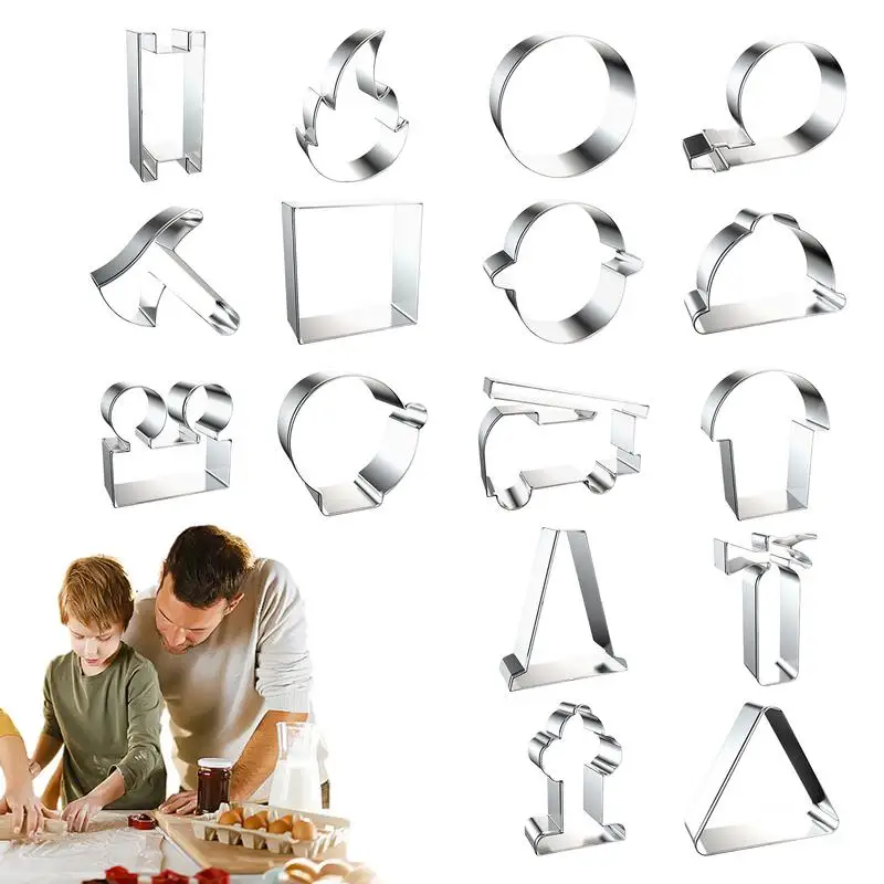 

Cookie Cutter Set Stainless Steel Candy Mould Fire Fighting Equipment Cookie Cutter Set Of 16 For Kids Adults Wedding Christmas