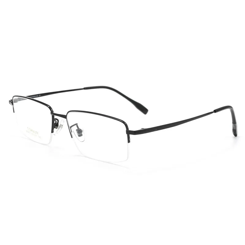 نظارات قراءة رجالية بنصف إطار للأعمال مضادة للضوء الأزرق ومضادة للتعب بإطار معدني لقصر النظر الشيخوخي #5