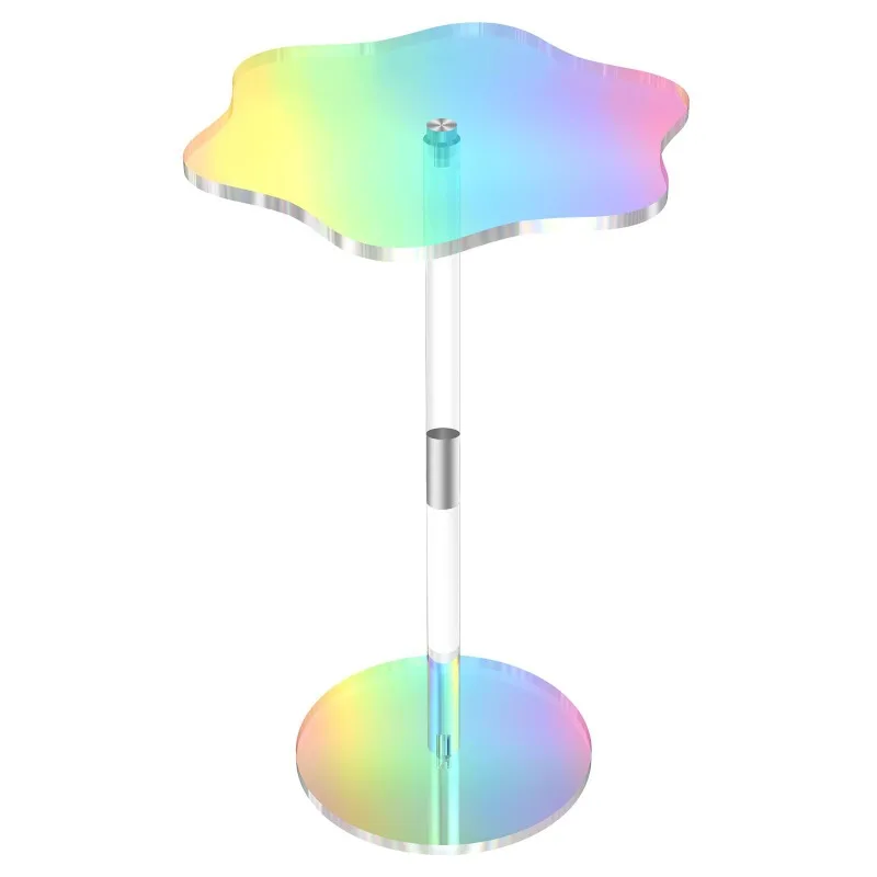 

pattern transparent acrylic corner table, simple coffee table, colorful modern side table, small space beverage table