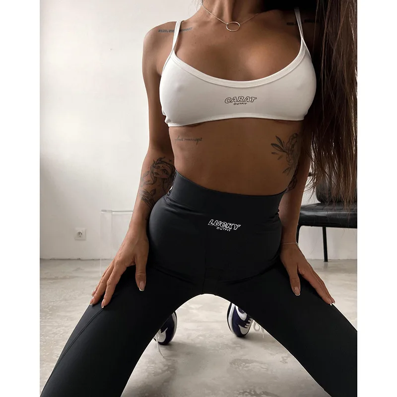 Lucky-Sportswear Leggings for Women, High Waist Pants, Sports Fitness Clothes, Push Up Tights, Gym Pants