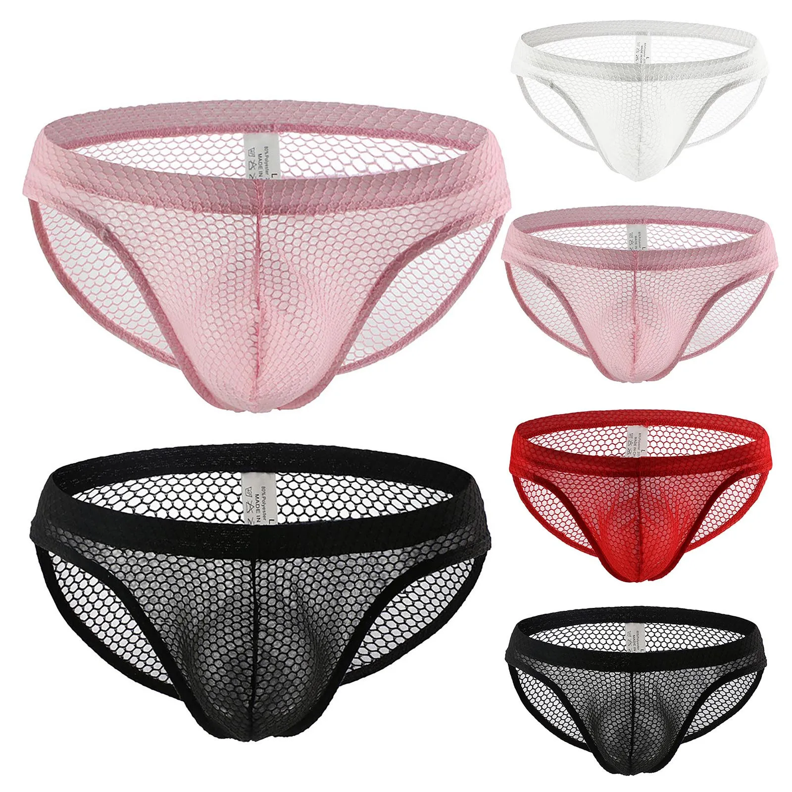

Men's Summer Hollow Out Briefs Breathable Mesh Underwear Sexy See Through Ropa Interior Underpants