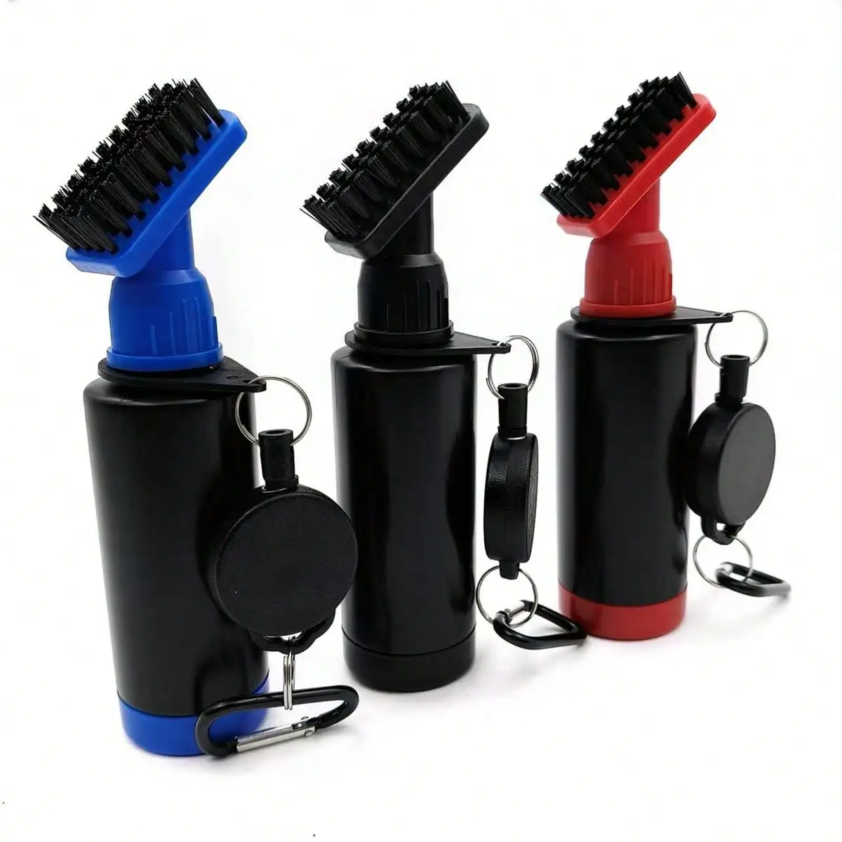 1pc Golf Club Cleaning Brush With Water Spray Portable Groove Cleaner With Retractable Carabiner Golf Accessories For Shoes Ball view 2