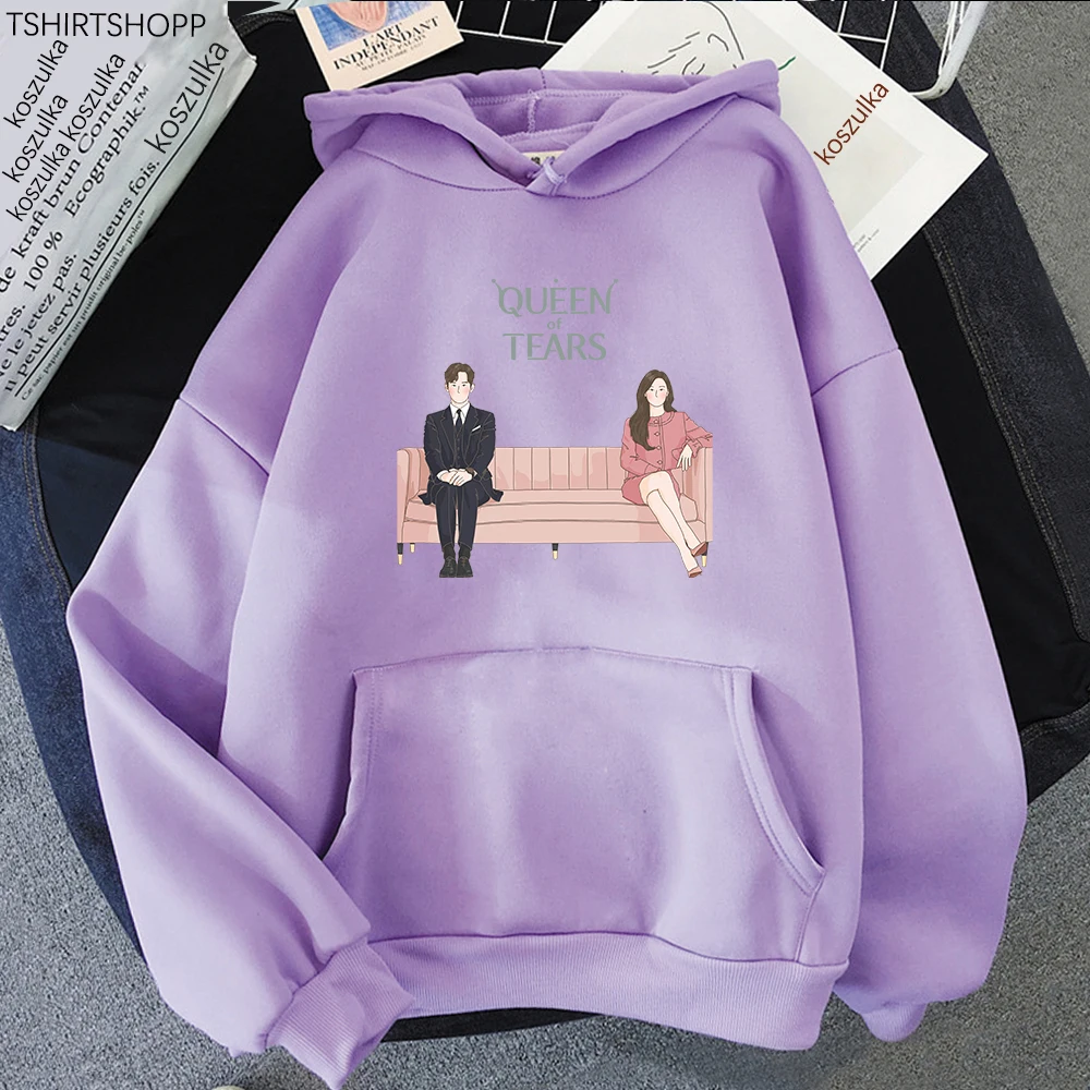 2024 Queen of Tears Kdrama Hoodie Kawaii Women/men Hoodies Harajuku Aesthetic Clothes Cartoon Unisex Fleece Pullover Sweatshirt