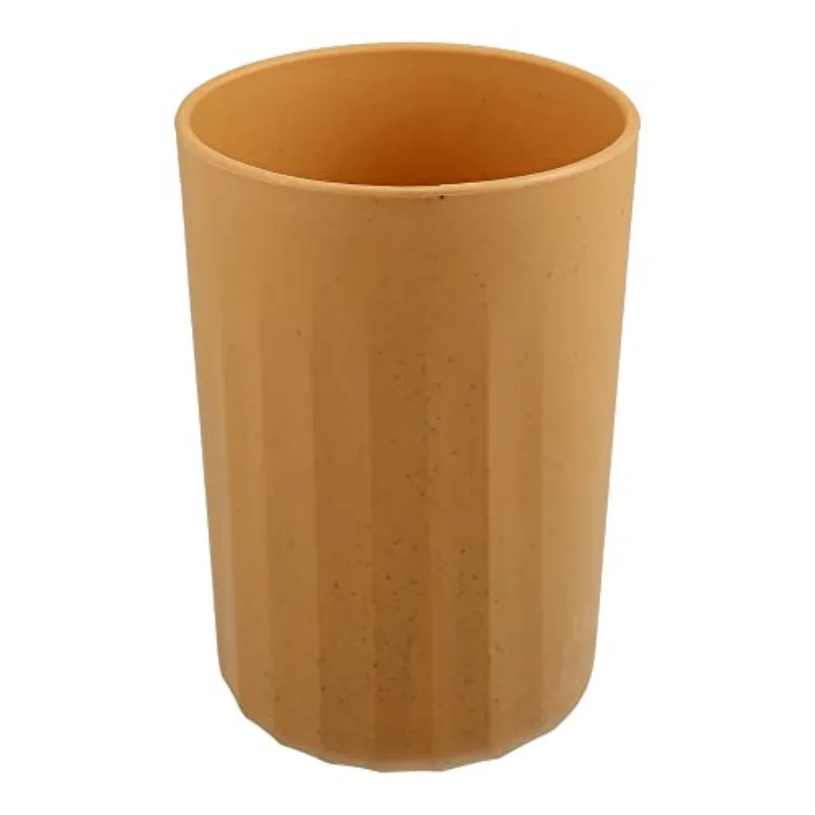 1Pc Bathroom Tumbler with Smooth Lines, Wheat Straw Cup, for Bathroom for Toothpaste 4.09''x2.80