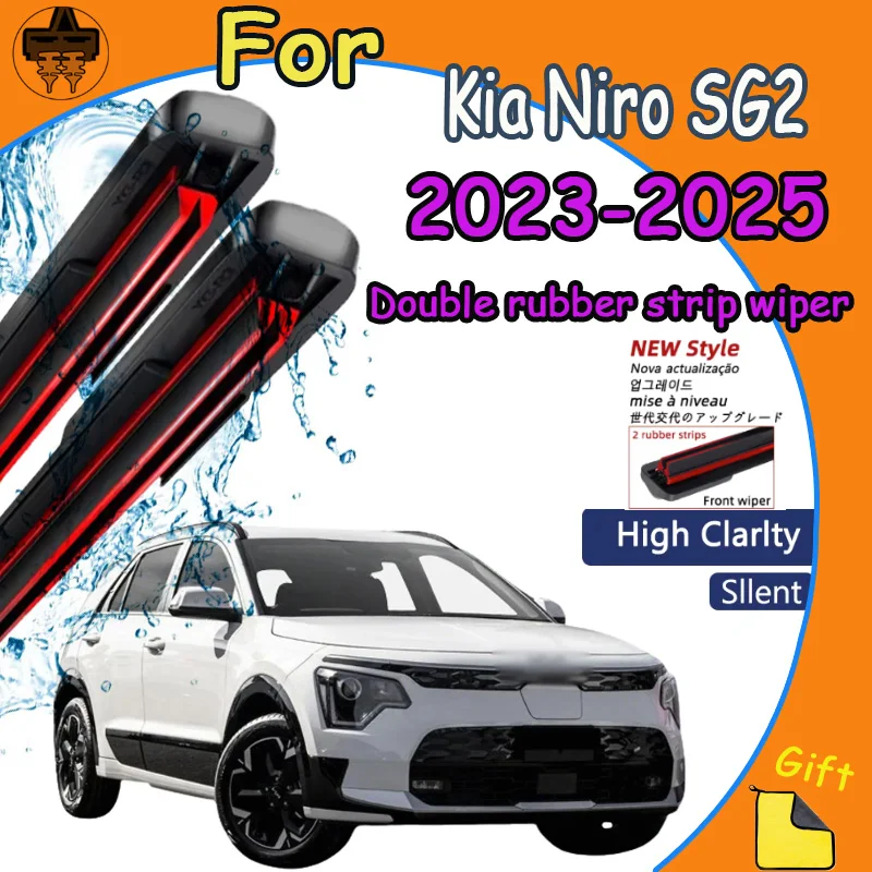 

Front Windshield Wiper Blades 2pcs Windscreen Window Accessories For Kia Niro SG2 2023-2025