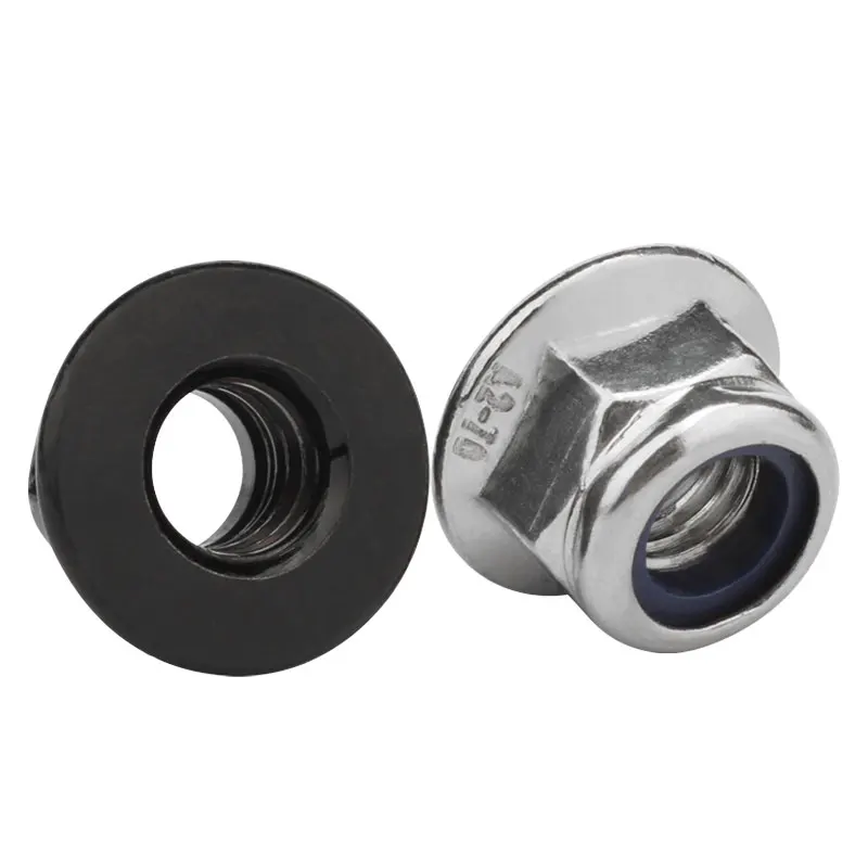 2~50pcs DIN6926 Stainless Steel/ Carbon Steel/ Nylon Flange Lock Nuts M3 M4 M5 M6 M8 M10 M12