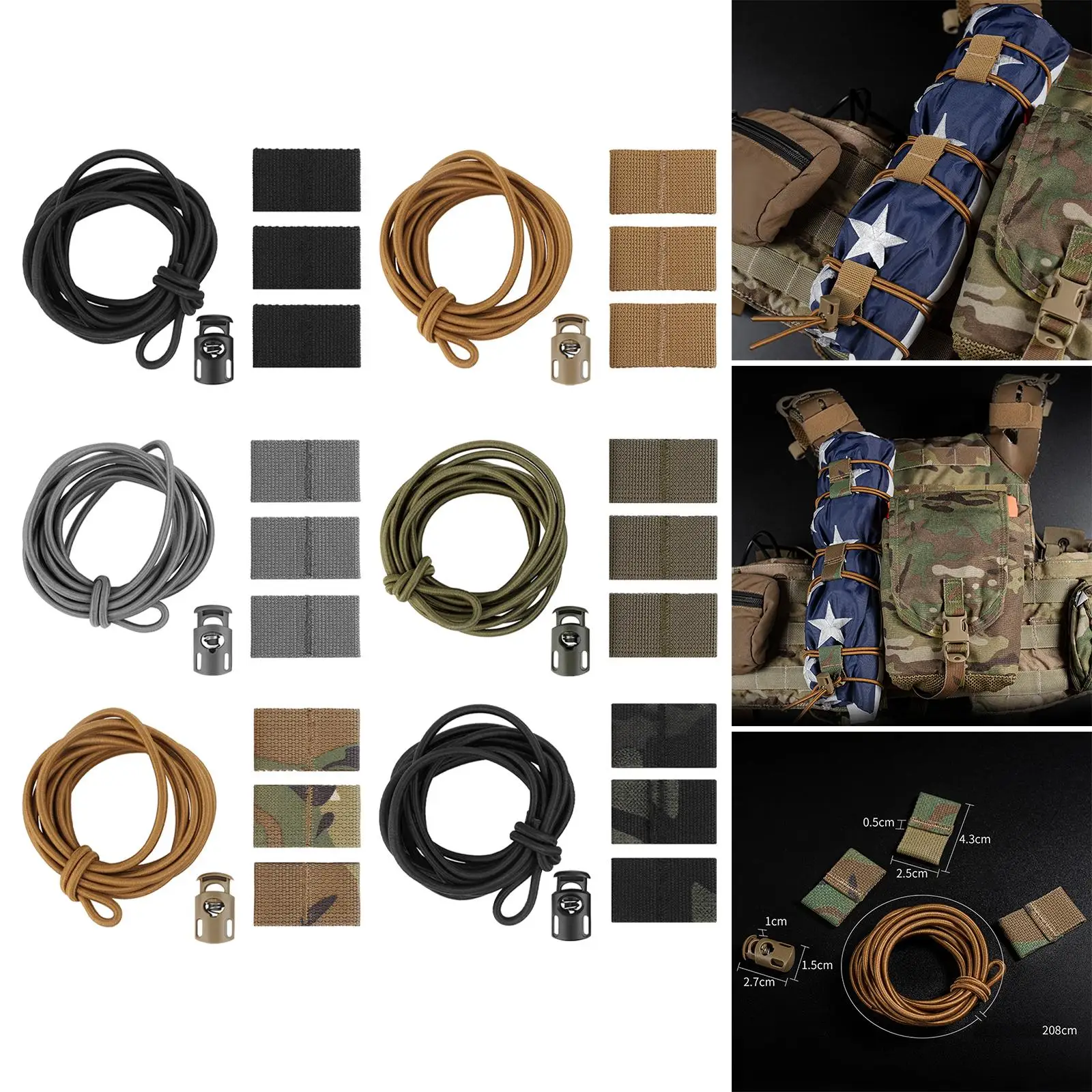 Outdoor Elastic Fastener Multifunctional Strap Bundling Flag Storage Rope Hiking