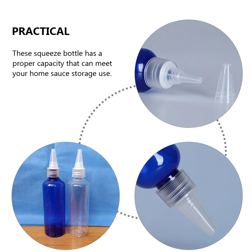 

10 Pcs 250ML Squeeze Bottles Sauce Dispenser Condiment Container Honey Salad Dressing Ketchup Plastic Spout Leakproof