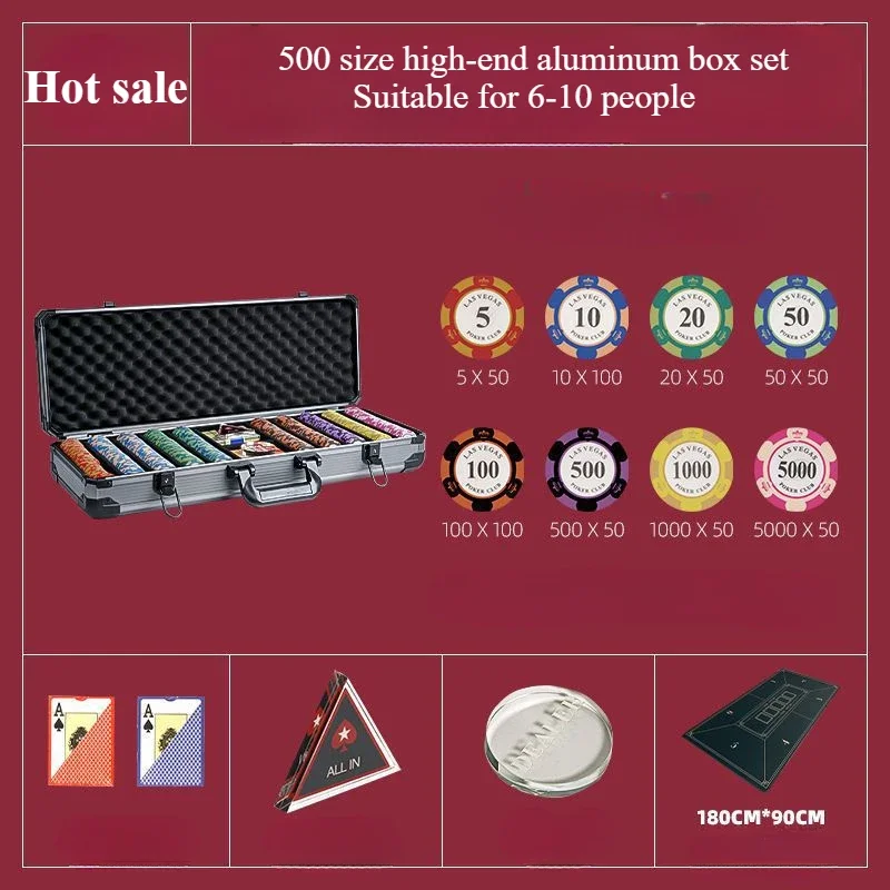 Aluminum Box Box Mahjong Token Betting Points Pieces Home Clay Chess and Card Room Poker Chips Token Coin Poker Chip Coin Set