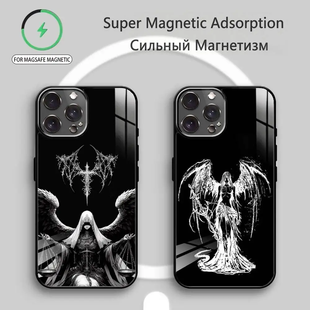 

Чехол для телефона G-Gothic Girl Sculpture Retro для iPhone 17, 16, 15, 14, 13, 12, 11 Plus, Pro Max, магнитный, для беспроводной зарядки Magsafe