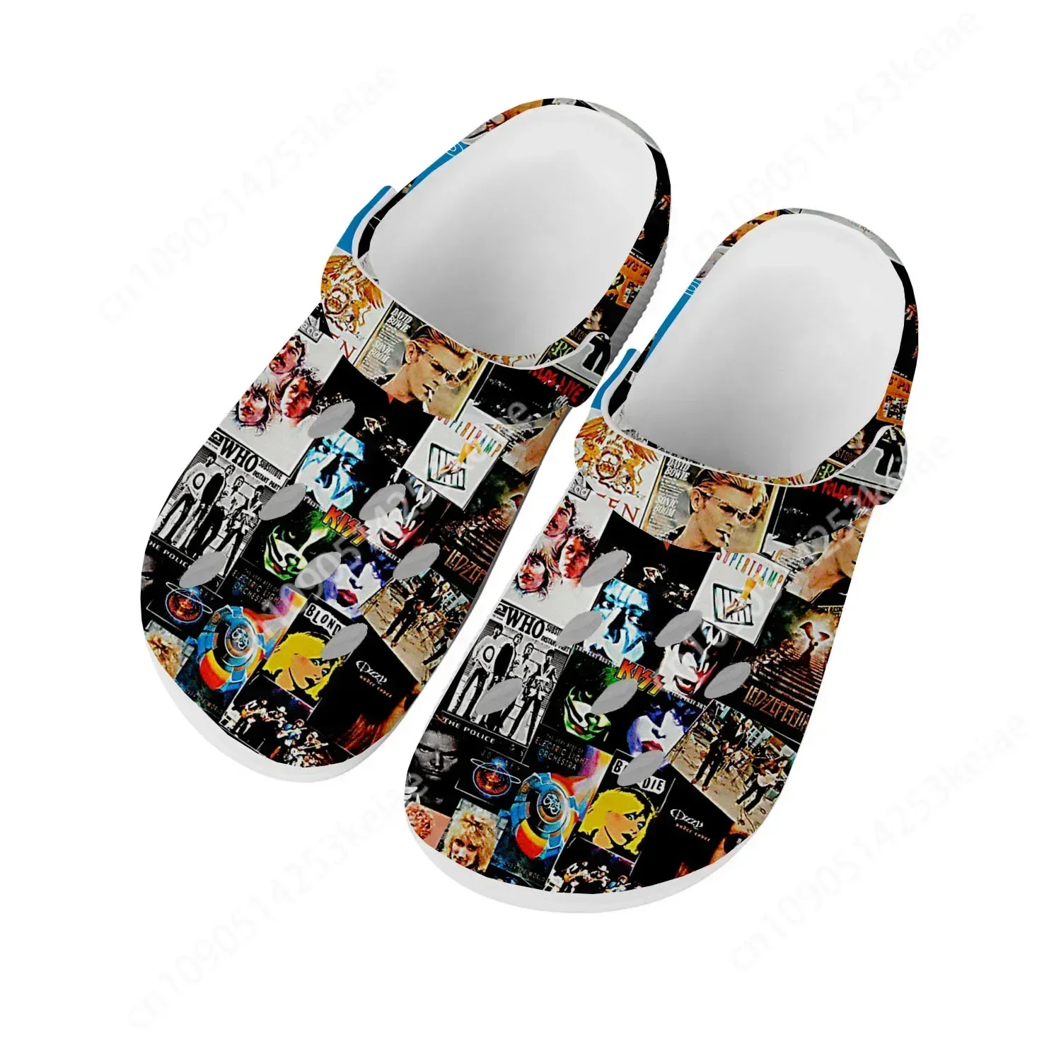 Rock Band Collage Pop Home Clogs Custom Water Shoes Mens Womens Teenager Shoe Garden Clog Breathable Beach Hole Slippers White