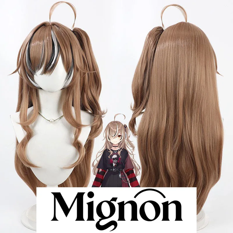 الظاهري VTuber Nanami Noname شعر مستعار تأثيري ضفائر شعر فضفاضة ذيل حصان