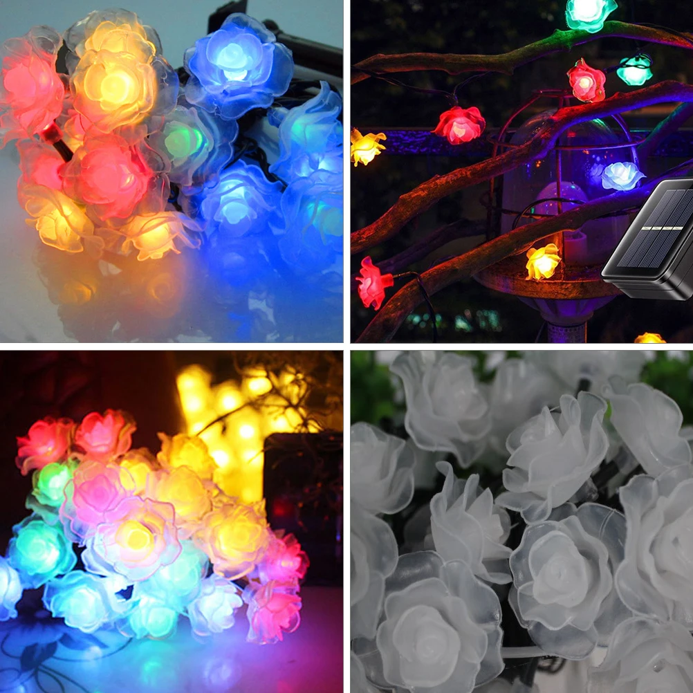 

Rose Lamp Solar Lamp 32Ft Led Decorative String Lights Solar Powered Party Festival Home Decoration Light String