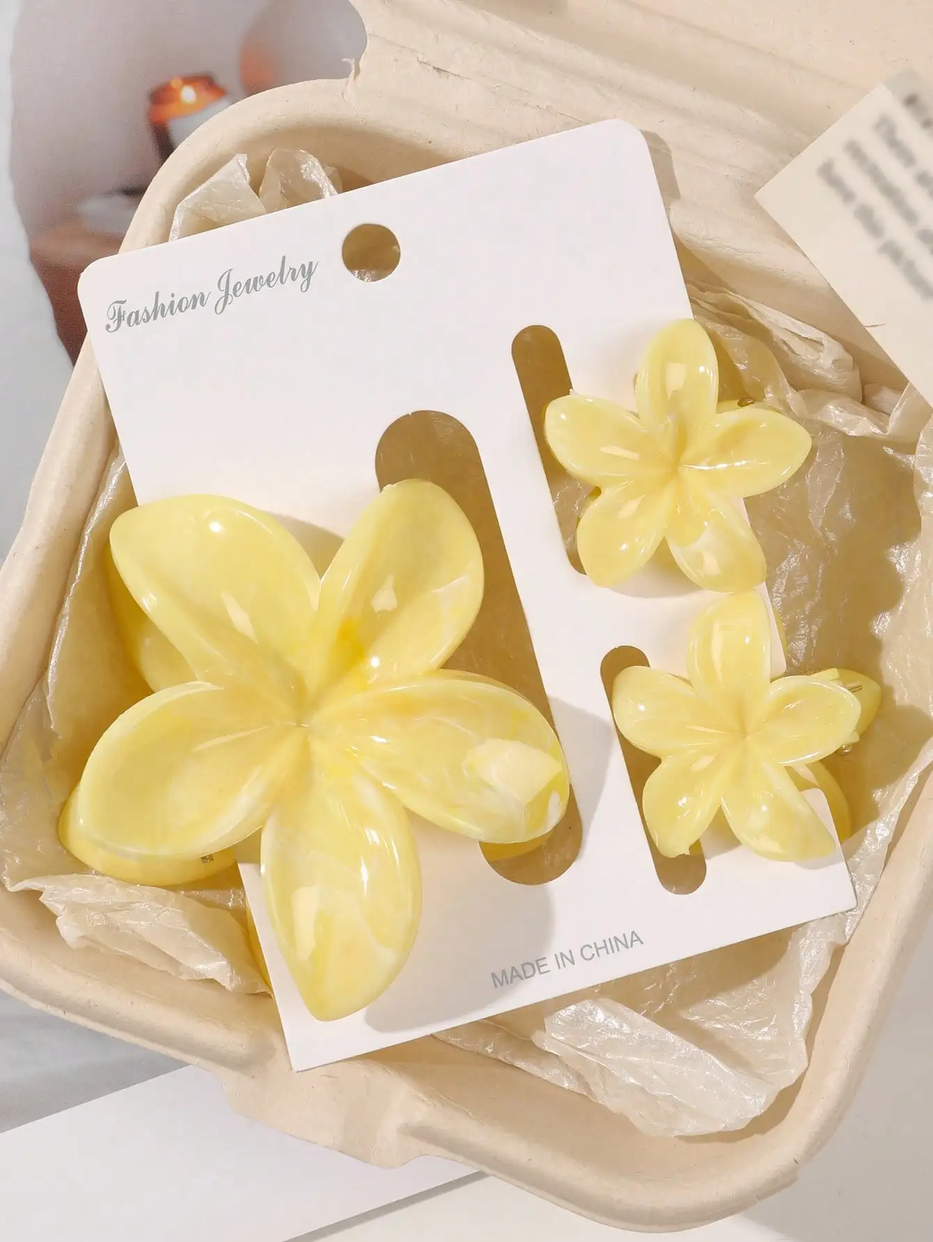 3 Stück rosa Blumen-Haarklammern, hawaiianische Hibiskus-Haifisch-Clip, niedliche modische Haar-Accessoires, Geschenke für Frauen und Mädchen – Detail 6