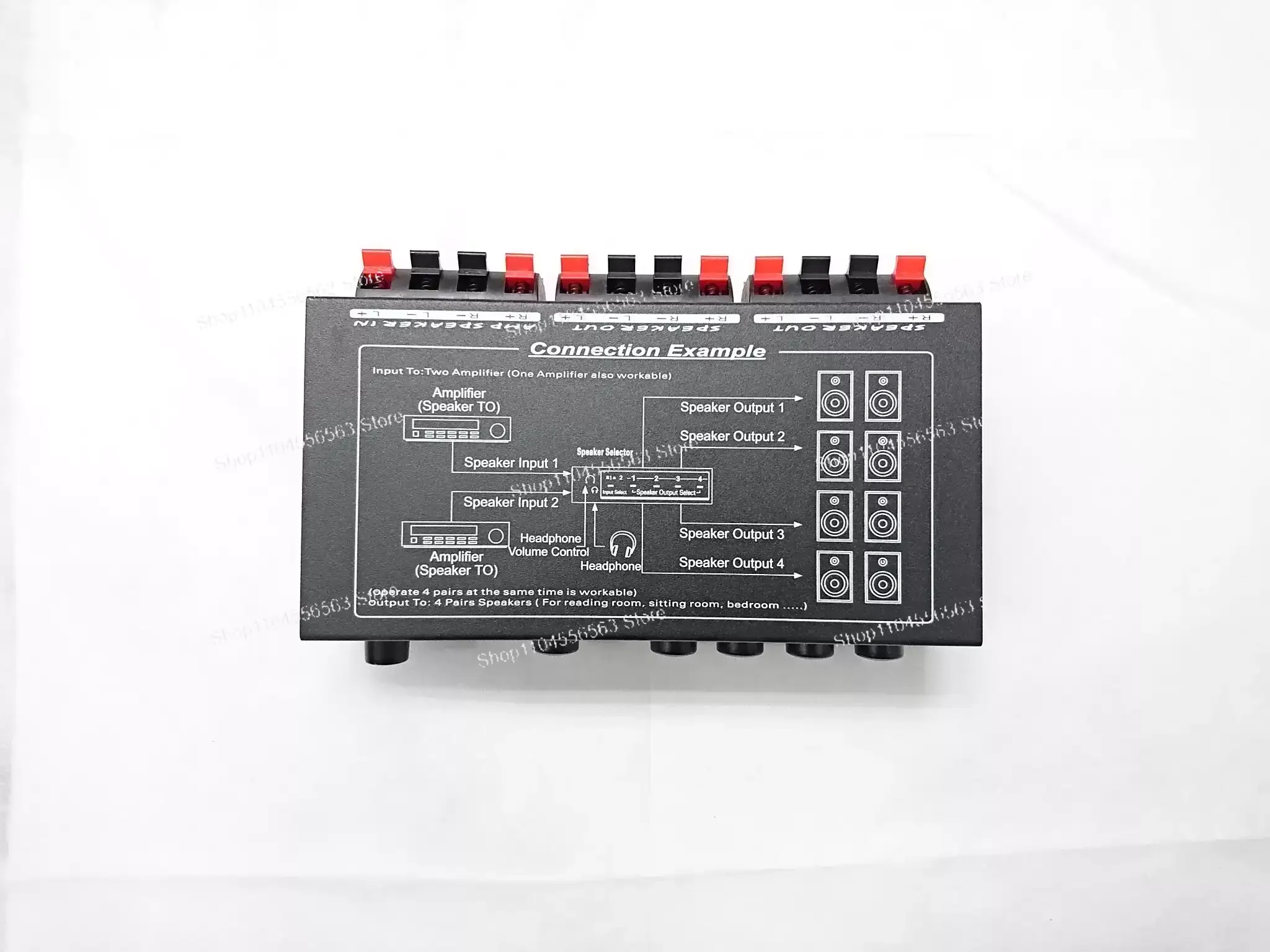 Metal Two In Four Out Amplifier Audio Switching selector (Speaker Amplification Controller)