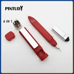 Multifunctional Mini Screwdriver Touch Screen B Pen Square Pen Multifunctional Screwdriver Capacitor Tool Black Red