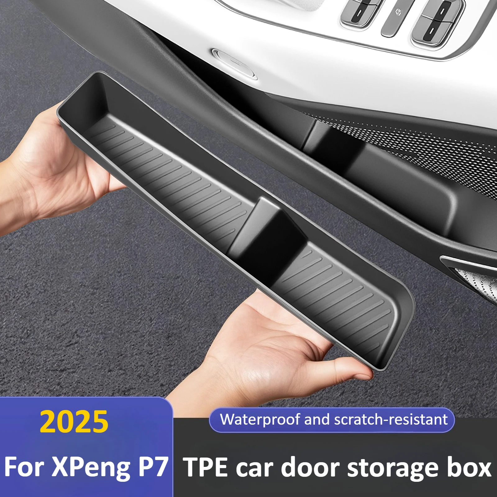

For XPeng P7 2025 2026 car door storage box TPE door panel storage box interior modification accessories