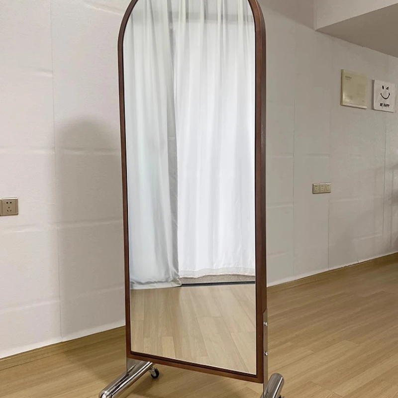 

Solid wood full-length mirror full-length floor-to-ceiling clothing store home fitting mirror bedroom removable