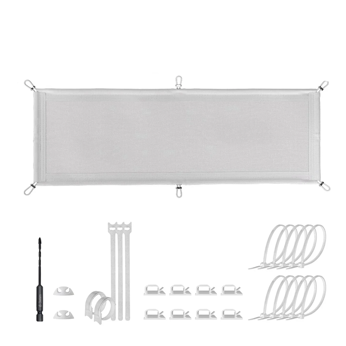 Cable Management Net - Under Desk Wire Management - Flexible Under Desk Cable Management Tray White A