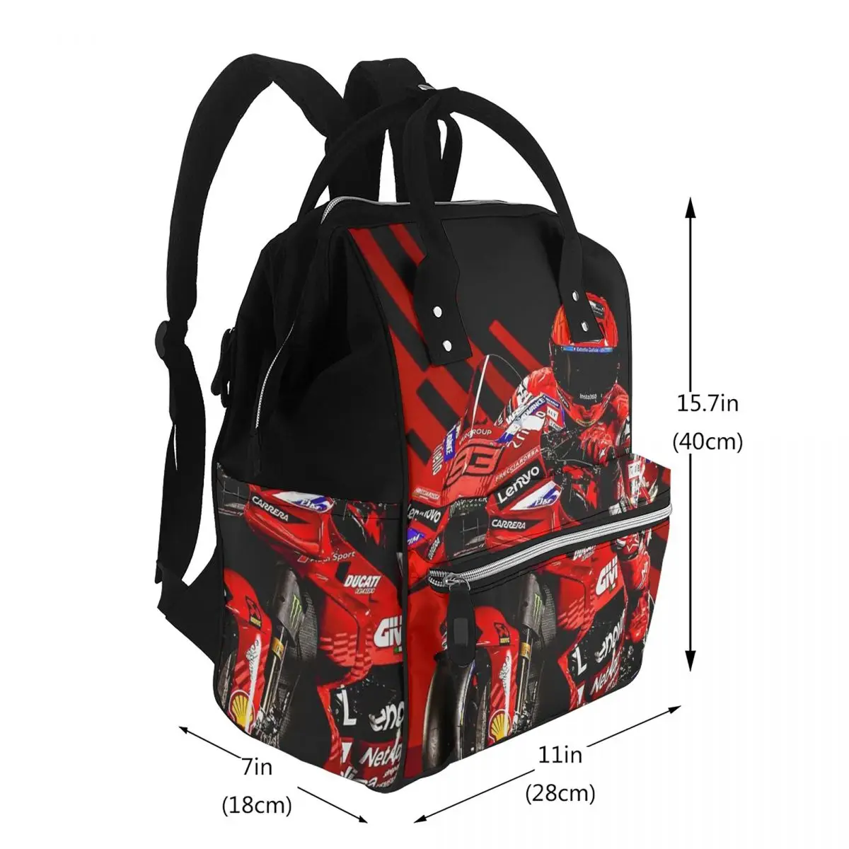 Motorcycle Racing Marqueze Student Backpack School Bag Hiking Travel Daypack for Men Women Bookbag Shoulder Bags