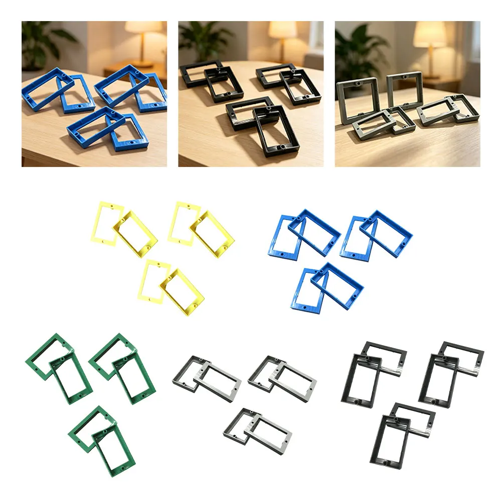 6 Pieces Socket Box Extender Set For Residential And Commercial Installation 9.3x5.7x1.3cm ABS Plastic Outlet Extension Frame