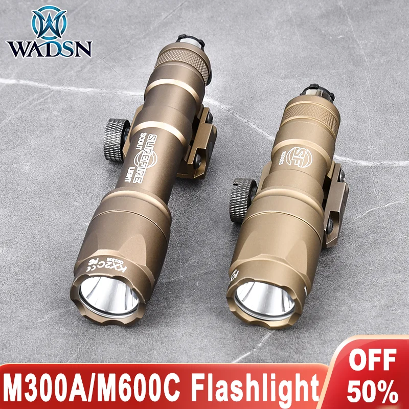 

WADSN Tactical SF Surefir M300A/M600C Flashlight 400/600lumens White Light AXON Switch Hunting Scout Light Airsoft Aiccessories