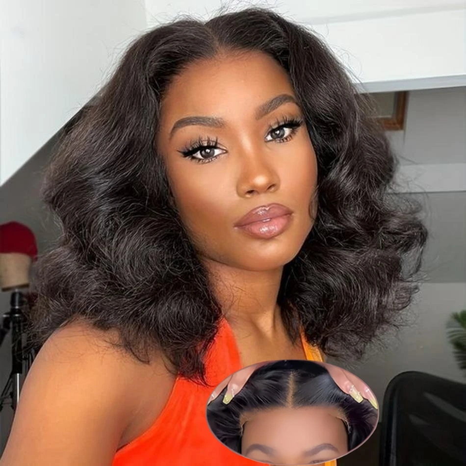 

Парик Body Wave, короткий боб, безклеевой, готовый к носке, с предварительно нарезанной линией роста волос, с закрытием 4x4 5x5, из бразильских натуральных волос, предварительно проработанная линия роста волос