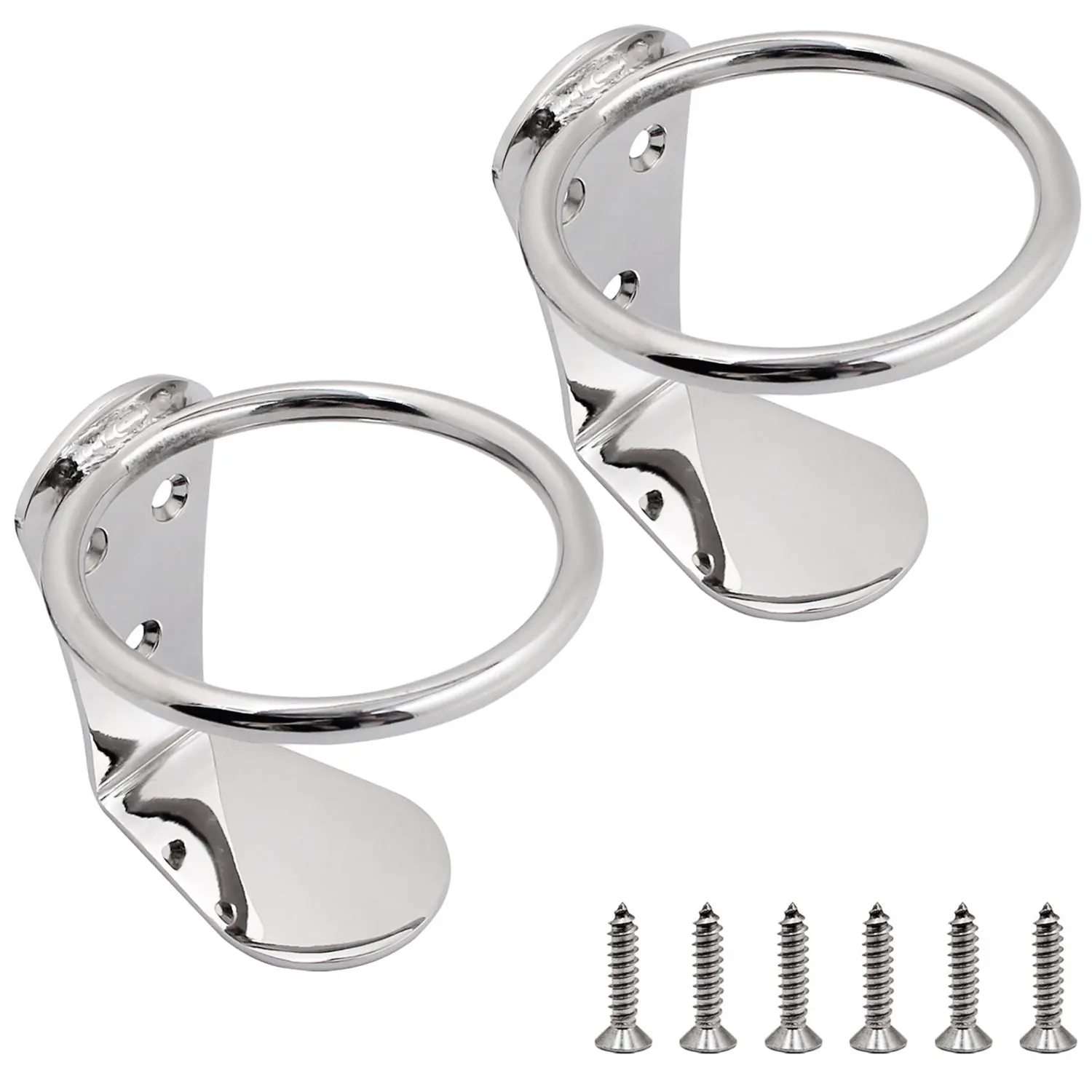 2 pcs Boat Ring Cup Drink Holder Stainless Steel 316 Universal Drinks Holders For Marine Boat Accessories Cup Holder