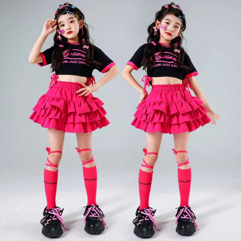 أطفال الهيب هوب ملابس المحاصيل القمم السراويل الشارع الرقص الجاز الحلو ازياء الفتيات السراويل البضائع السوداء الأطفال ملابس الشارع الشهير مجموعات #3