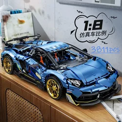 3811 PCS Technology supercar 1:8 Building blocks model Drift racing car machine SVJ car Toys children gifts