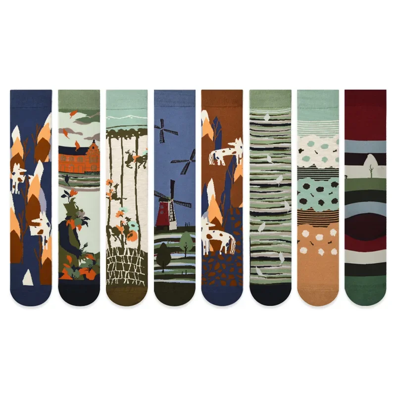 

2024 Socks Female Japanese Cartoon Personality Fashion Mid-calf Couple Long Street Skateboard Socks Tide Socks