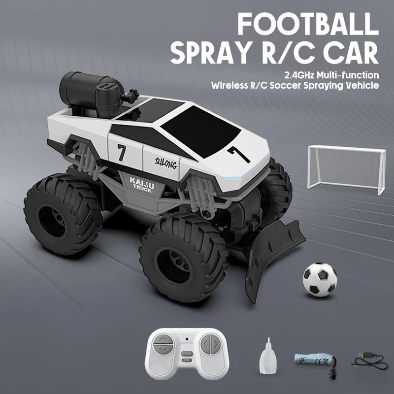 Rc Car 1/24 Football Battle Games with Light Spray Remote Control Car 2.4G Off Road Electric Vehicle Toys for Boys Gift