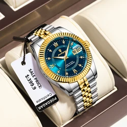 Poedagar Luxe Sport Polshorloge Voor Man Waterdichte Lichtgevende Datum Mannen Horloge Quartz Rvs Heren Horloges Mannelijke Reloj + Doos