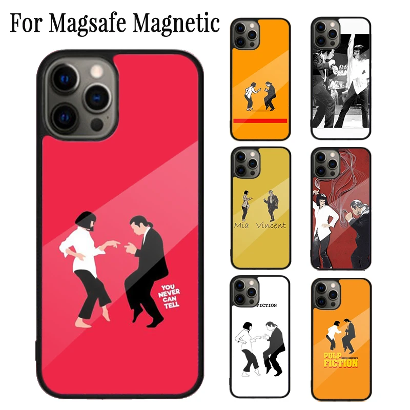 Pulp Fiction Dance Magnetic Phone Case For iPhone 16 15 14 Plus 13 12 Mini 11 Pro Max Magsafe Wireless Charging Cover