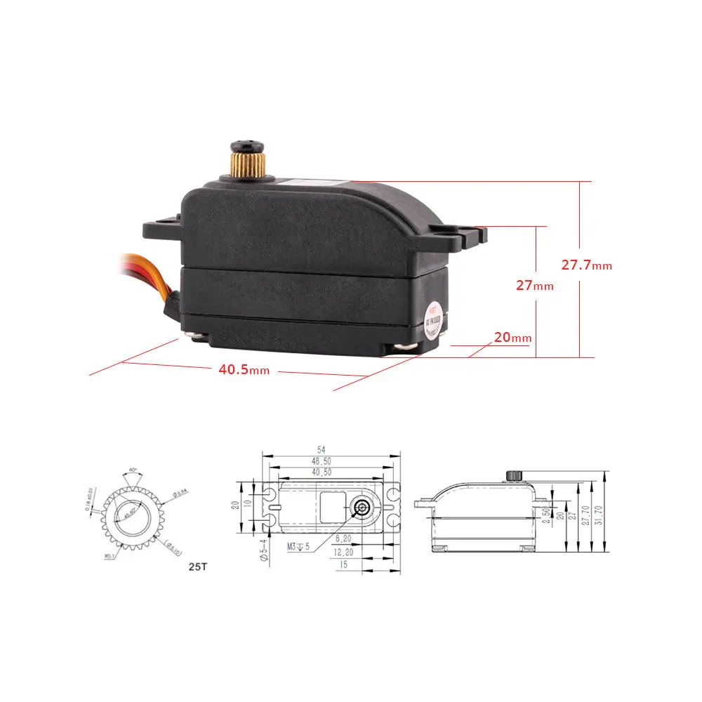 KST CM653 IP65 Waterproof 18Kgf.cm 0.08sec Low Profile Coreless Metal Gear Servo