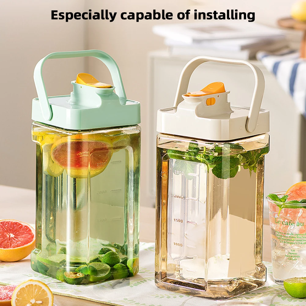 

3.5l Cold Kettle With Faucet Large Capacity Beverage Lemonade Juice Refrigerator Beverage Dispenser