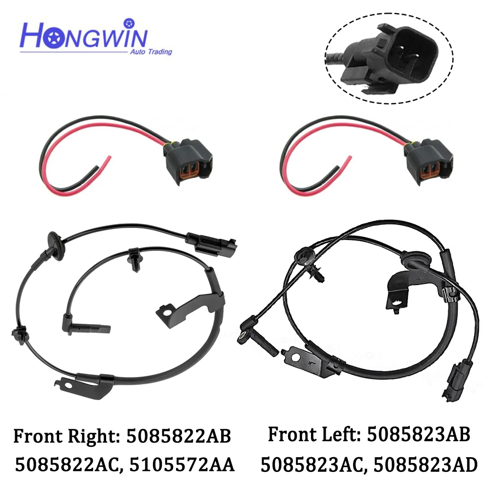 

5085822AB 5085823AB Датчик скорости переднего колеса ABS и разъем для Dodge Avenger Chrysler 200 Sebring 2007-2014 5085822AC 5085823AD