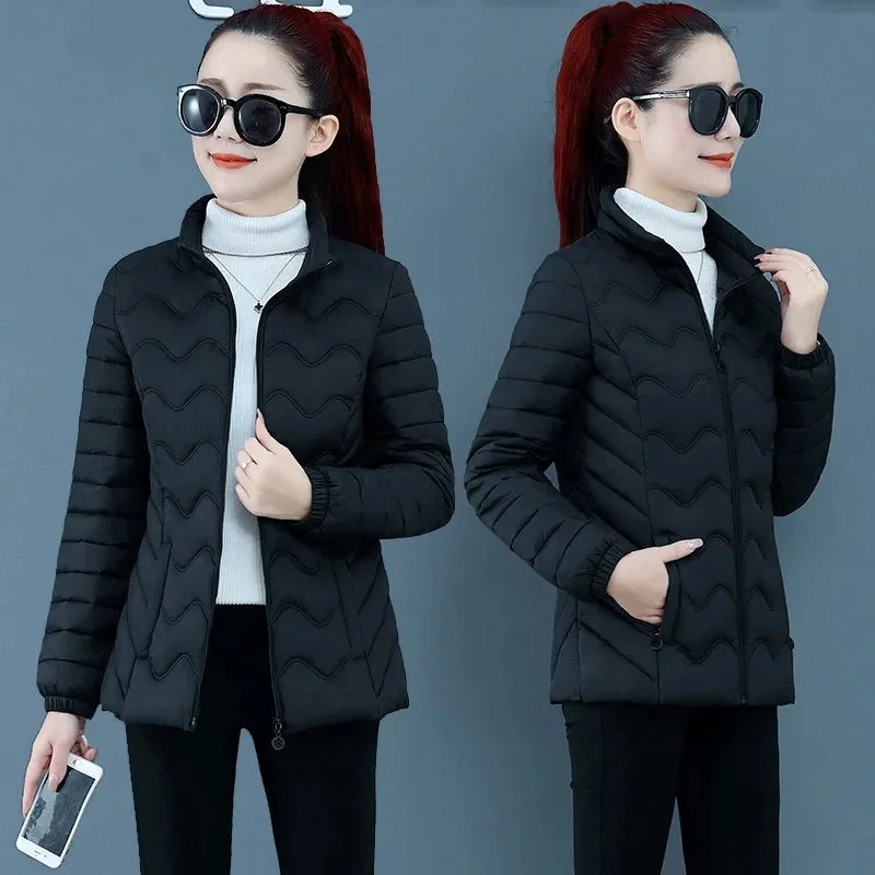 

Winter Jacket Women 2023 New Short Parka Jacket Solid Coats Female Cotton Pdded Parkas Lady Thick Slim Outwear Coats for Women