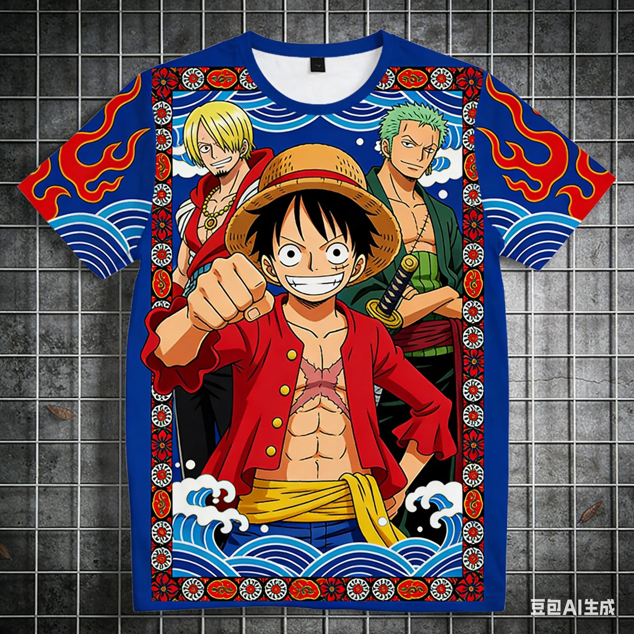 

Футболка с принтом One Piece Straw Hat Crew Streetwear Collaboration, летняя повседневная футболка с коротким рукавом