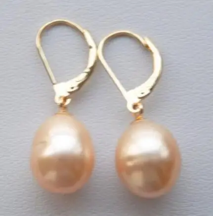 

Wholesale price ^^^ A PAIR 10-12MM AUSTRALIAN SOUTH SEA PINK PEARL EARRING 14