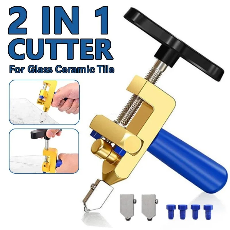 2-in-1 Professional Glass Cutter Set Glass Cutting Tool Diy Tile Cutting Tools 3-15mm Glsss Cutting Tools Set