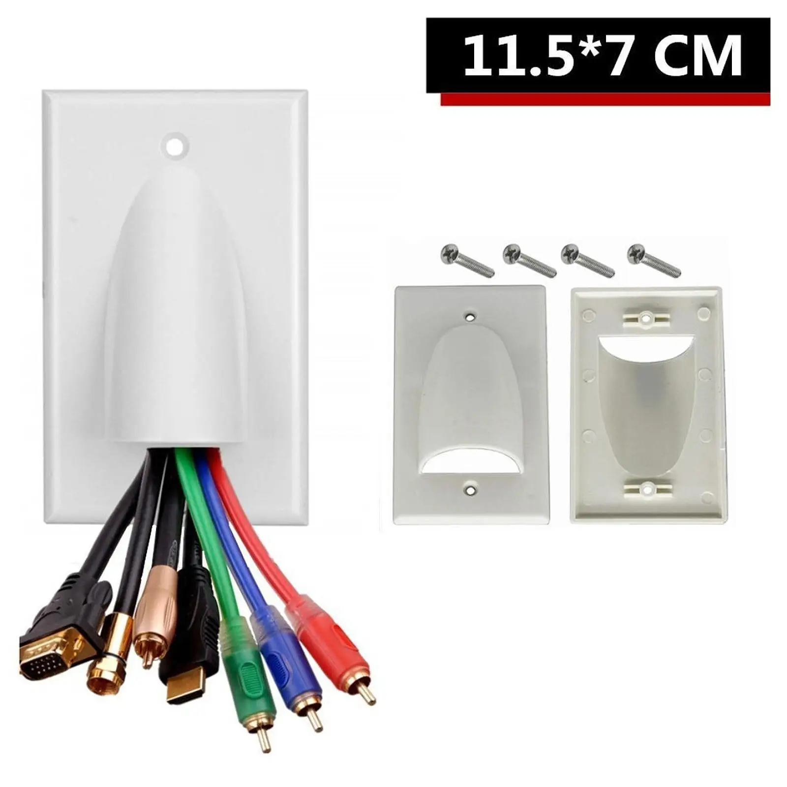 Cable Pass through Wall Plate, Home Audio Accessories, Tidy Cover, behind Wall Cable Management TV Cord Hider for Voice