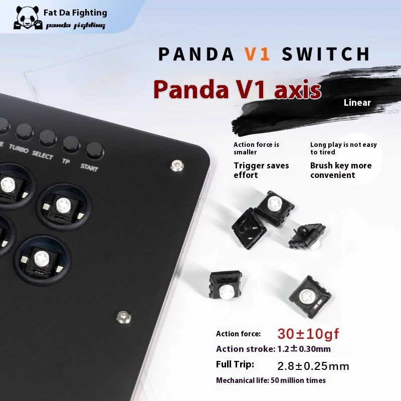 20pcs Customized Hitbox Panda Switch Full POM Low Profile Switch Wizard Ghost Kailh V1/V2 Mechanical Keyboard Linear Low Axis