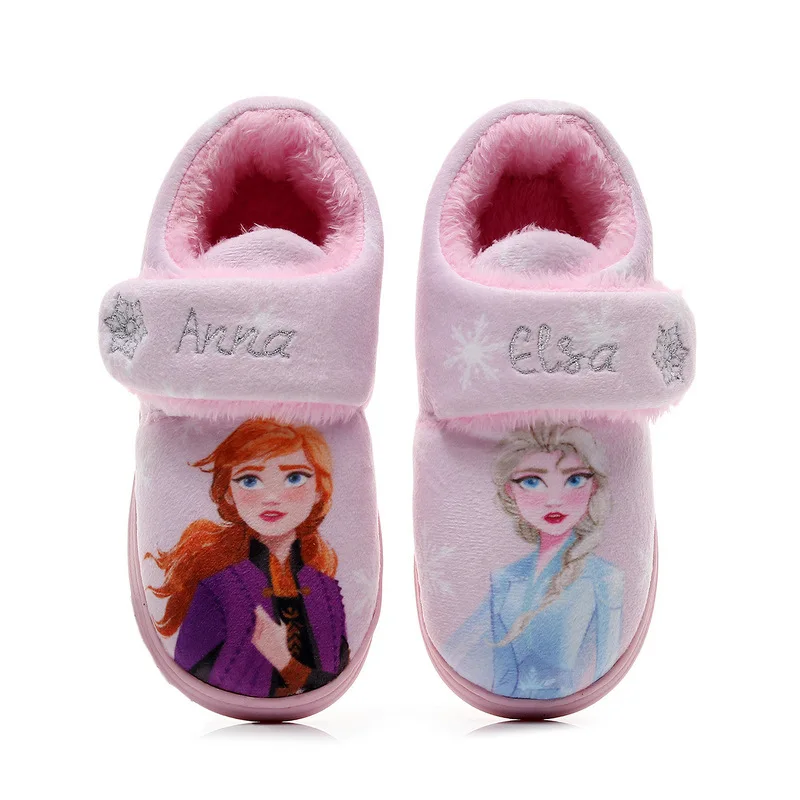 

Disney children's cotton slippers boys and girls autumn and winter cartoon warm non-slip soft-soled indoor shoes home shoes