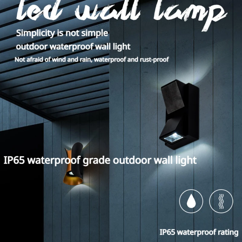 Outdoor Wall Light Waterproof LED Outdoor Simple Super Bright Exterior Wall Villa Courtyard Light Balcony Wall Washer