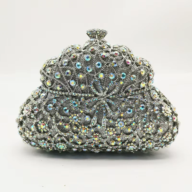 

Blue Rhinestone Evening Bag Crystal Clutch Luxury Diamond Wedding Purse WHTUOHENG Party Cocktail Handbag For Gala Clutches