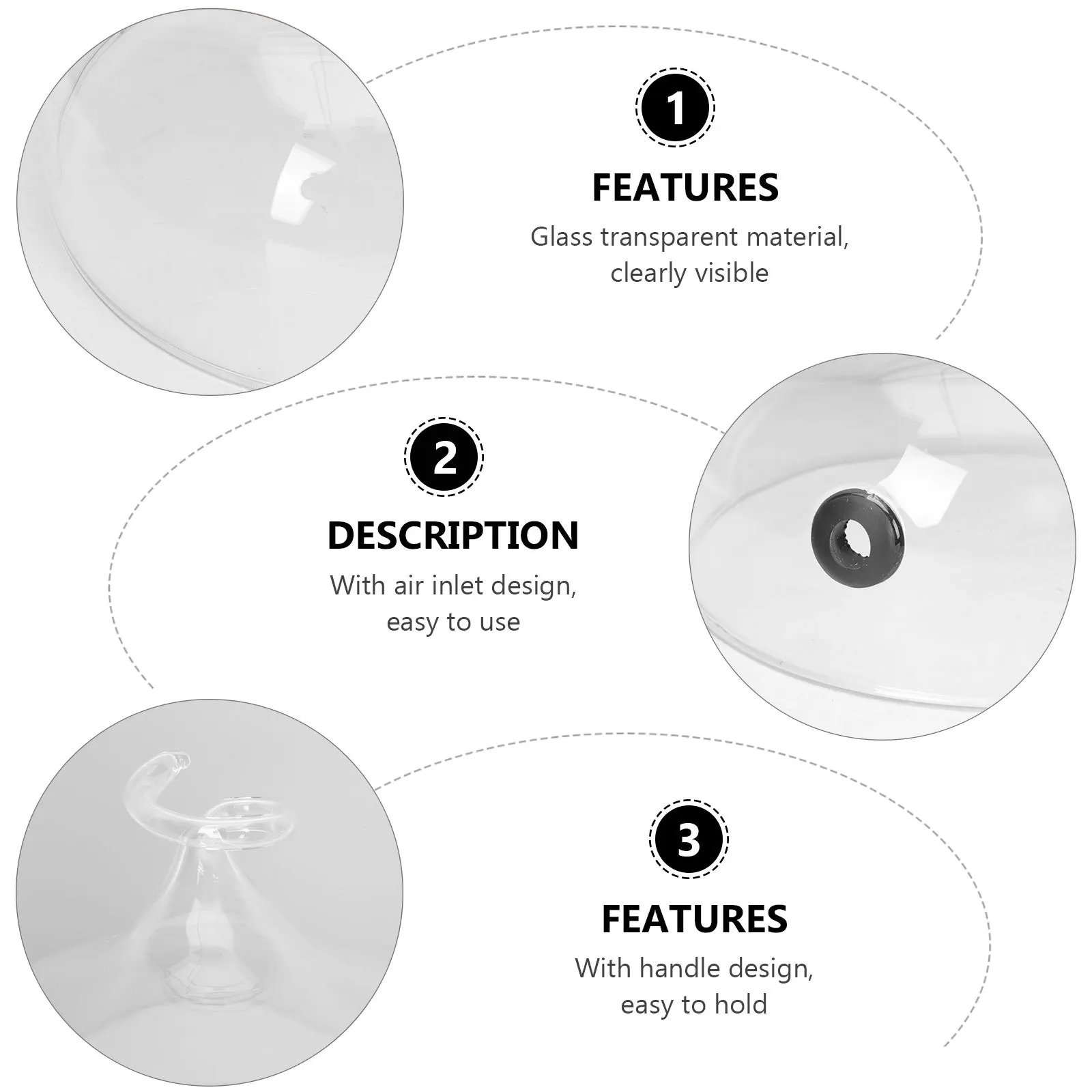 

Glass Smoking Cloche Cooking Glass Cover Thick Transparent Food Dome Bread Cake Cover Multi-Functional Smoking Cloche