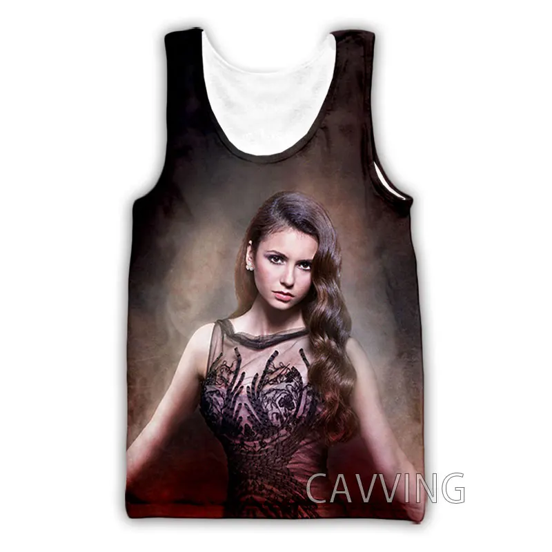 CAVVING 3D Printed  Nina Dobrev- Elena Gilbert  Tank Tops Harajuku Vest Summer Undershirt Shirts Streetwear for Men/women