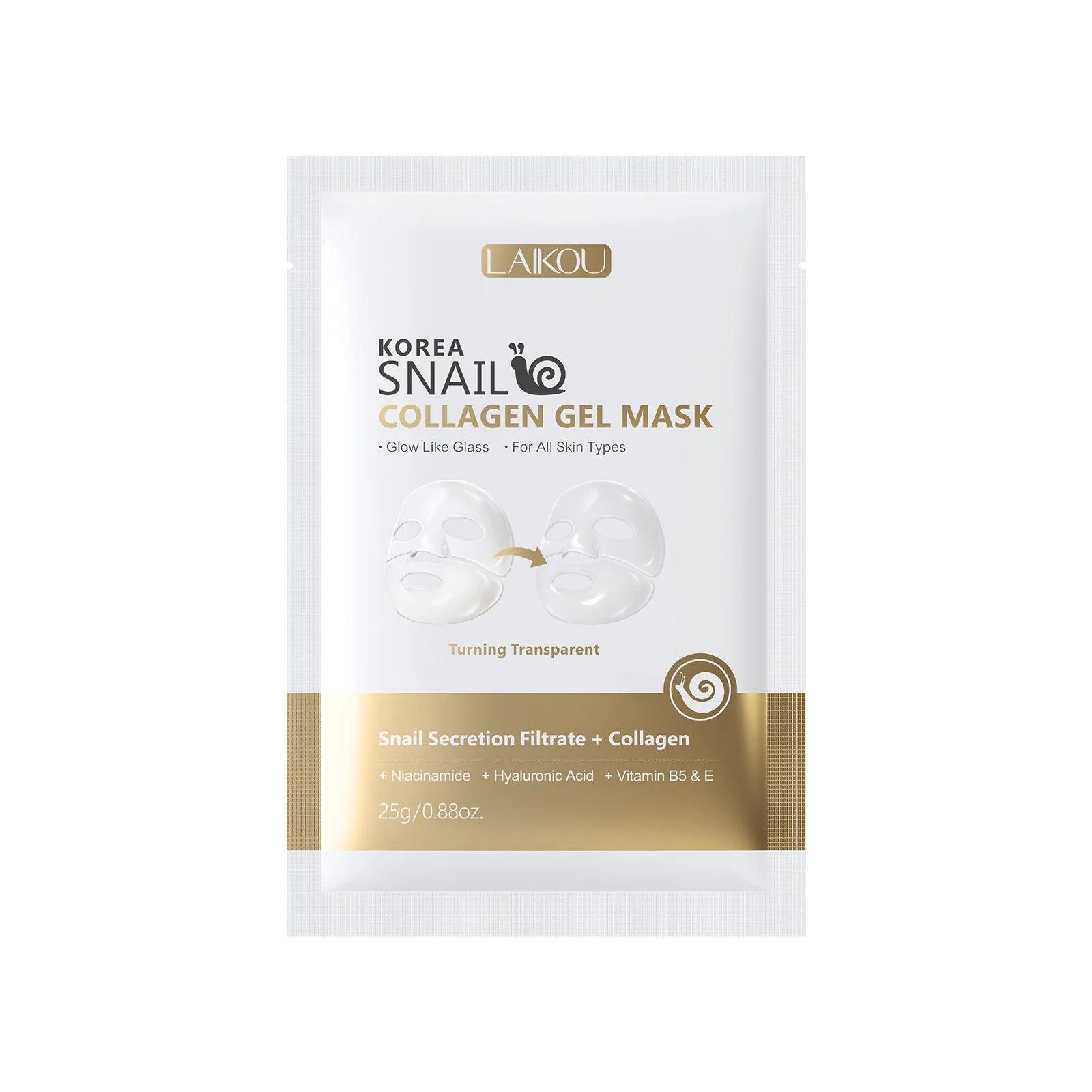 

LAIKOU Cherry Blossom Snail Collagen Mask, Deep Moisturizing Jelly Sheet Mask for All Skin Types, Nourishing Anti Wrinkle 2pcs