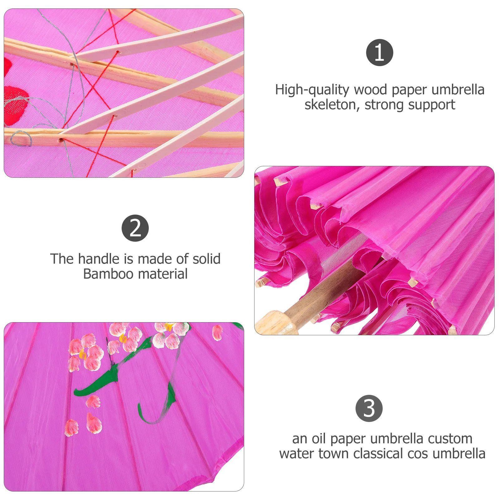 

Dancing Large 82Cm Purple Reinforced Oilpaper Umbrella For Performance Props Classical Flower Silk Umbrella Decoration